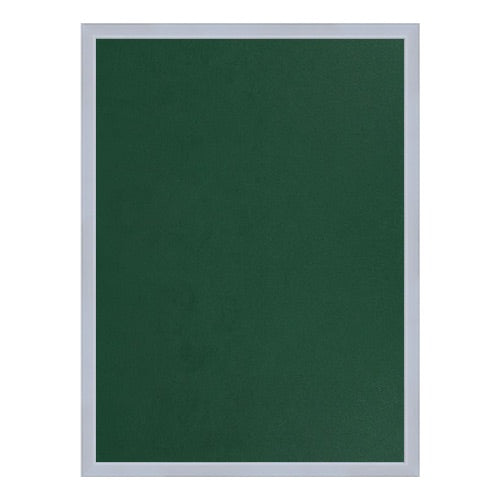 Vinyl Fabric Covered Cork Bulletin Board 8.5x11 | Open Face with Silver Trim Frame - Hunter Green Vinyl