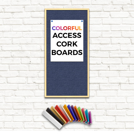 Access Cork Board™ Open Face 12 x 24 Colorful Metal Framed Bulletin Boards