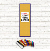 Access Cork Board™ Open Face 12 x 36 Colorful Metal Framed Bulletin Boards