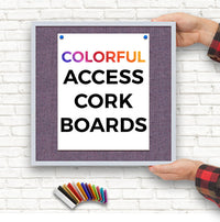 Access Cork Board™ Open Face 14 x 14 Colorful Metal Framed Bulletin Boards