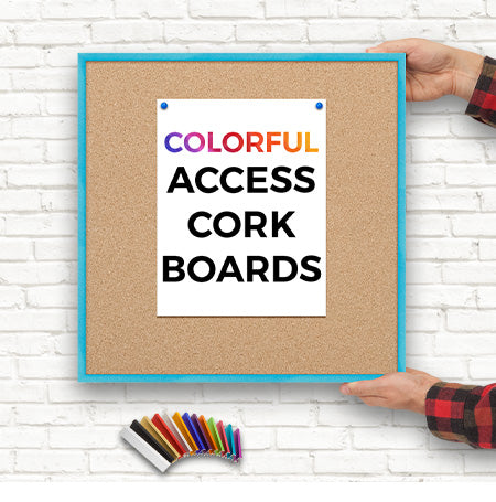 Access Cork Board™ Open Face 18 x 18 Colorful Metal Framed Bulletin Boards
