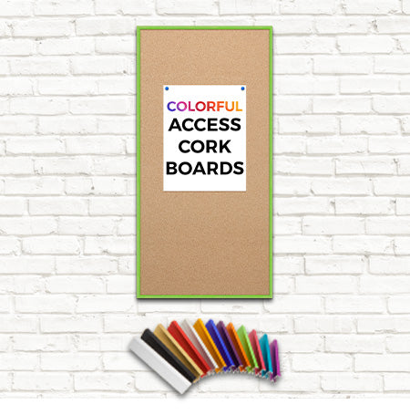 Access Cork Board™ Open Face 18 x 36 Colorful Metal Framed Bulletin Boards