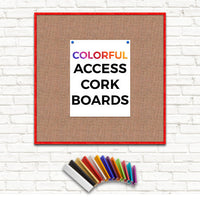 Access Cork Board™ Open Face 24 x 24 Colorful Metal Framed Bulletin Boards