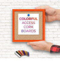 Access Cork Board™ Open Face 7 x 7 Colorful Metal Framed Bulletin Boards