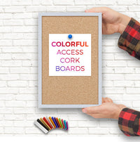Access Cork Board™ Open Face 8 x 12 Colorful Metal Framed Bulletin Boards