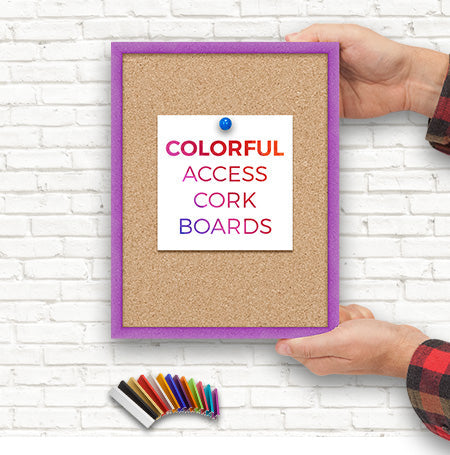 Access Cork Board™ Open Face 8-5 x 11 Colorful Metal Framed Bulletin Boards