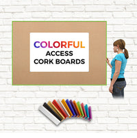 Access Cork Board™ Open Face 30 x 72 Colorful Metal Framed Bulletin Boards