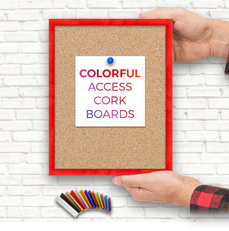 Access Cork Board™ Open Face 8 x 10 Colorful Metal Framed Bulletin Boards