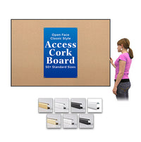 Access Cork Board™ Large 30 x 48 with Open Face Classic Metal Framed Cork Bulletin Board