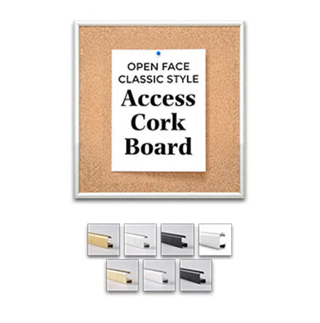 Access Cork Board™ 18x18 Open Face with Classic Metal Picture Frame Cork Bulletin Board
