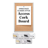 Access Cork Board™ | Open Face Classic Metal Framed Cork Bulletin Board in 50+ Sizes + Custom