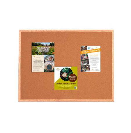 Value Line 12x18 Wood Framed Cork Bulletin Board | Open Face with Hardwood Trim