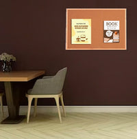 Value Line 24x84 Wood Framed Cork Bulletin Board | Open Face with Hardwood Trim