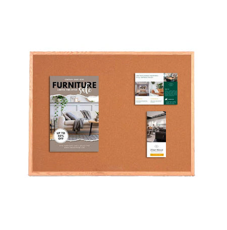 Value Line 36x60 Wood Framed Cork Bulletin Board | Open Face with Hardwood Trim