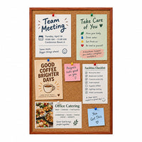 WIDE WOOD 12x18 Framed Cork Bulletin Board (Open Face with 2" Wide Wood Frame)