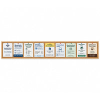 WIDE WOOD 12x96 Framed Cork Bulletin Board (Open Face with 2" Wide Wood Frame)