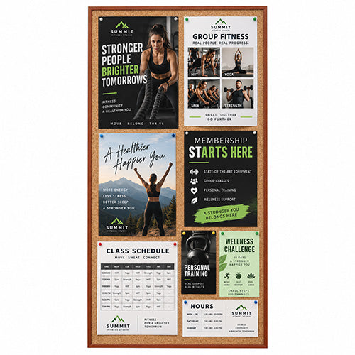 WIDE WOOD 48x84 Framed Cork Bulletin Board (Open Face with 2" Wide Wood Frame)