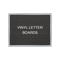 Open Face Vinyl Black Letter Board 96 x 24 - Extra Large Silver Trim Aluminum Frame Border