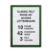 Access Letterboard 14 x 22 Open Face 361 Wood Framed FELT Letter Board