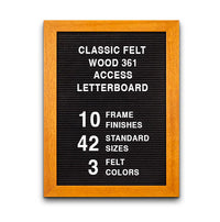 Access Letterboard 22 x 28 Open Face 361 Wood Framed FELT Letter Board