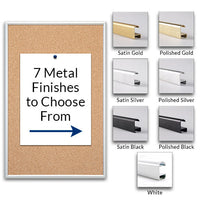 Access Cork Board™ 10" x 12" | Open Face Corkboard with Classic Style Metal Frame Offered in 7 Metal Frame Finishes