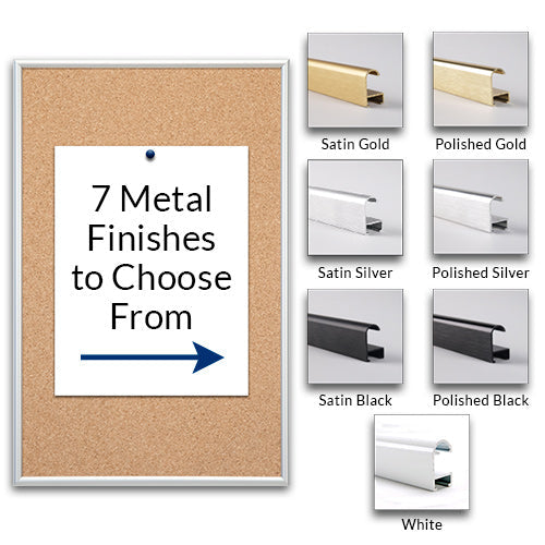 Access Cork Board™ 24" x 48" | Open Face Corkboard with Classic Style Metal Frame Offered in 7 Metal Frame Finishes