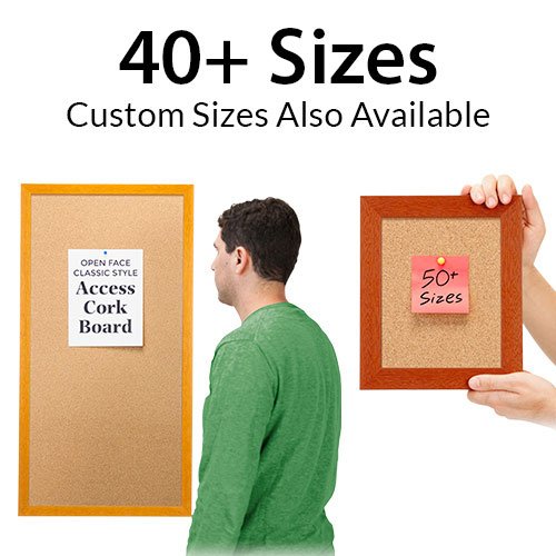 Access Cork Boards™ Wood Frame Profile #361 Available in Over 40 Metal Framed Sizes Plus Custom Sizes