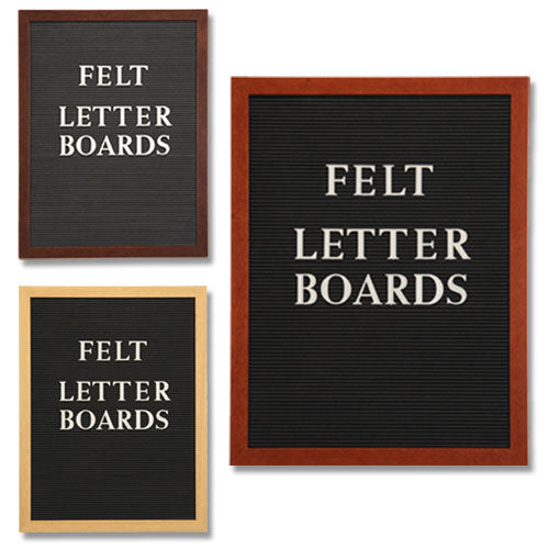 48x60 OPEN FACE LETTER BOARD: 5 FELT COLORS, 3 WOOD FINISHES