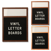 12x48 OPEN FACE LETTER BOARD WITH HEADER: 6 VINYL COLORS, 3 WOOD FINISHES