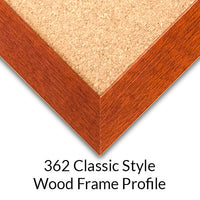 Classic Flat Face Wood Picture Frame 30x84 Borders the Natural Bulletin Cork Board | Choose from 8 Popular Wood Stain Finishes