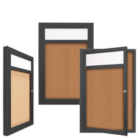 Outdoor Enclosed Bulletin Boards with Header 22 x 28 (Single Door)