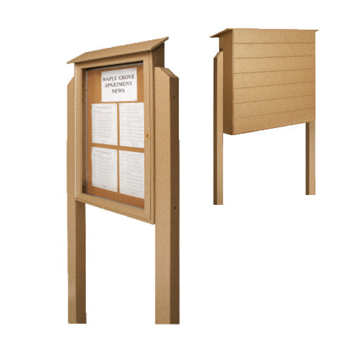 OUTDOOR CORK MESSAGE CENTER WITH POSTS (36x48 Viewable Area)