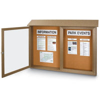 45x30 Message Center Hinged with 2 Doors (OPEN VIEW) - POSTS INCLUDED