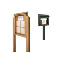 Single Door Message Center with Posts - Left Hinged with 22 Sizes