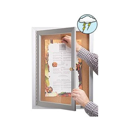 Outdoor Enclosed Cork Bulletin Boards (Single Door)