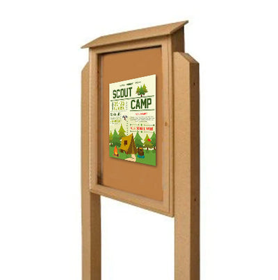 Free Standing 60x24 Outdoor Message Center with Letter Board TOP Hinged  (Single Door)