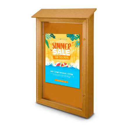 38x54 Outdoor Message Center with Cork Board Wall Mounted - Eco-Friendly Recycled Plastic Enclosed Information Board