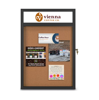 Ultra Thin 24 x36 Enclosed Cork Board with Header