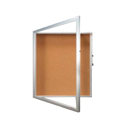 Large LED Lighted Shadow Box Display Case 8" Deep + Corkboard | SwingFrame  SUPER WIDE-FACE Metal Frame 25 Sizes