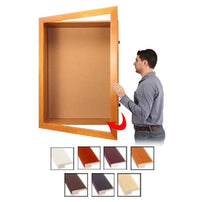 Large Shadow Box w Cork Board (6" Deep) | Designer Wide Wood SwingFrame