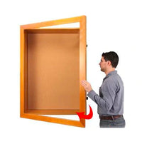 Large Shadow Box w Cork Board (7" Deep) | Designer Wide Wood SwingFrame