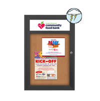 Outdoor Enclosed Bulletin Boards with Header 18 x 24 (Single Door)