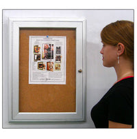 19 x 31 Indoor Enclosed Bulletin Board - Metal Cabinet with Smooth, Safe Radius Edge Corners