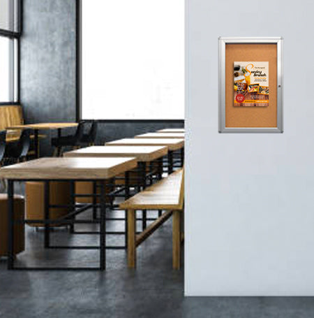 13 x 19 Indoor Enclosed Bulletin Board with Rounded Corners (Single Door)