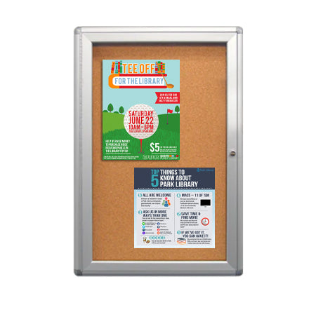 30 x 40 Enclosed Bulletin Board with Rounded Corners | Indoor 2" Deep Wall Display Case, Single Door