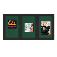 Indoor Enclosed Bulletin Boards 96 x 36 with Rounded Corners (3 DOORS)