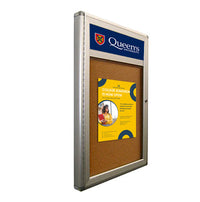 22 x 28 Indoor Enclosed Bulletin Board with Header (Rounded Corners)