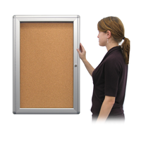 22 x 28 Indoor Enclosed Bulletin Board with Rounded Corners (Single Door)