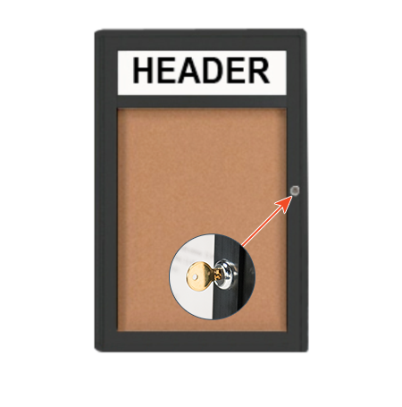 Indoor Enclosed Bulletin Boards with Header | Sleek Radius Edge Locking Display Cases