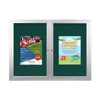 Enclosed Indoor Bulletin Boards 72 x 48 with Interior Lighting and Radius Edge (2 DOORS)